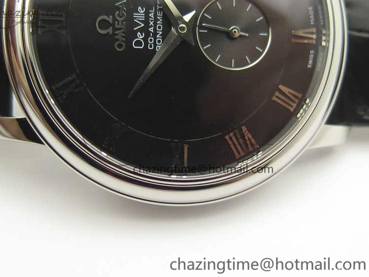 0316 De Ville Prestige Small Second TWF 1:1 Best Edition Black Dial on Black Leather Strap MIYOTA Resilient 8037